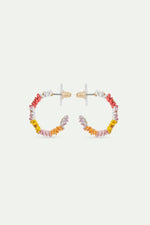 Daisy and Zinnia Crown Hoop Earrings