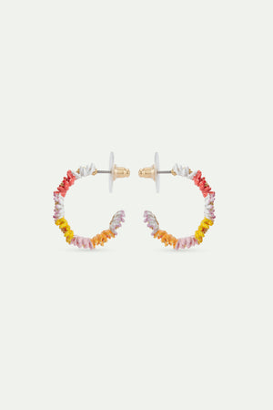 Daisy and Zinnia Crown Hoop Earrings