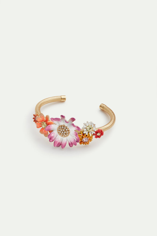 Daisy and Zinnia Cuff Bracelet