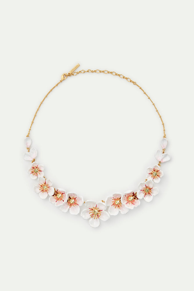 White Cherry Blossom Statement Necklace