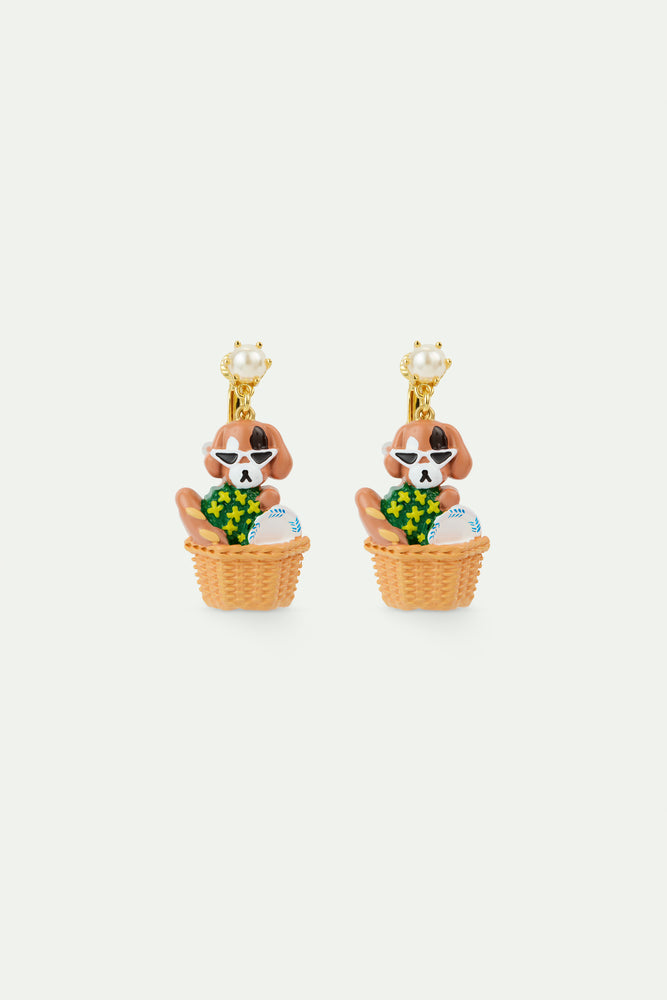 N2 Dog and Picnic Basket Post Earrings