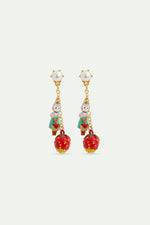 N2 Strawberry and Ginger Cat Clip-On Dangle Earrings