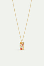 Gold-Plated Openwork Pendant Necklace with Zinnias