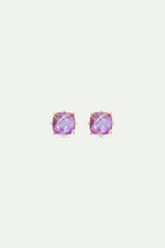 Lavender Diamantine Square Stone Post Earrings