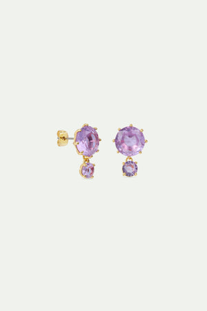 Lavender Diamantine Two Stone Post Earrings