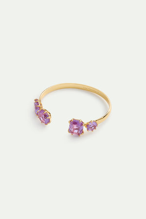 Lavender Diamantine Four Stone Cuff Bracelet