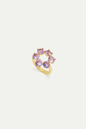 Fine Lavender Diamantine Six Round Stone Cocktail Ring