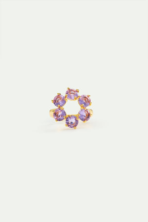 Fine Lavender Diamantine Six Round Stone Cocktail Ring