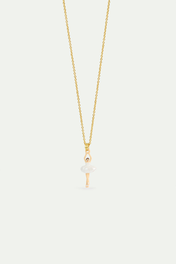 White Tutu Mini Ballerina Fine Necklace