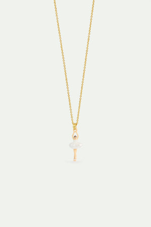 White Tutu Mini Ballerina Fine Necklace