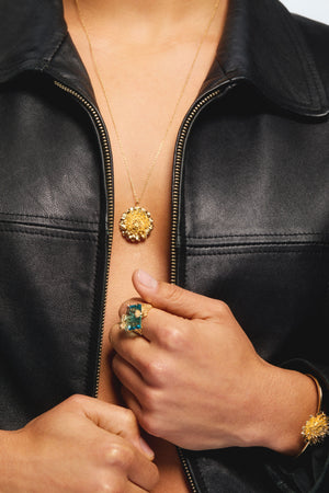 Golden Dandelion Cuff Bracelet