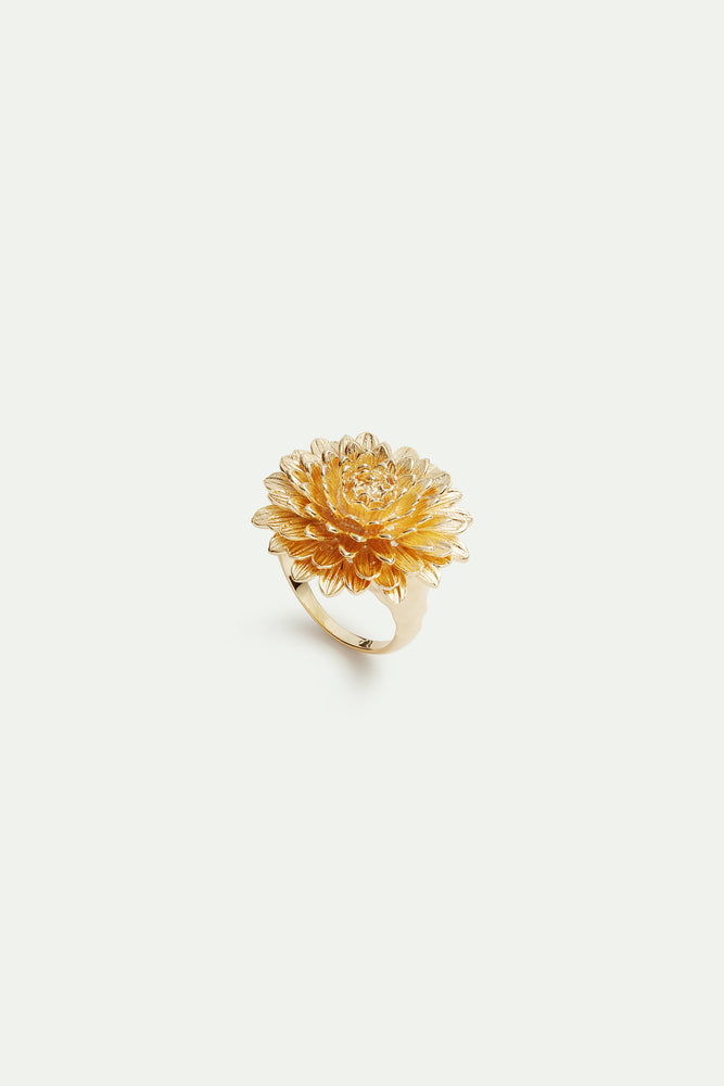 Golden Dandelion Cocktail Ring