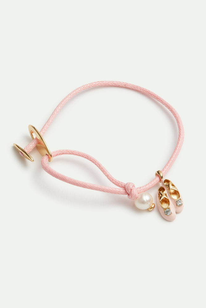 Ballet Slippers and Cultured Pearl Pink Bracelet