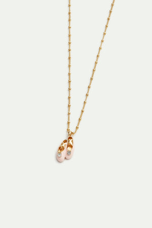 Pink Ballet Slipper Pendant Necklace