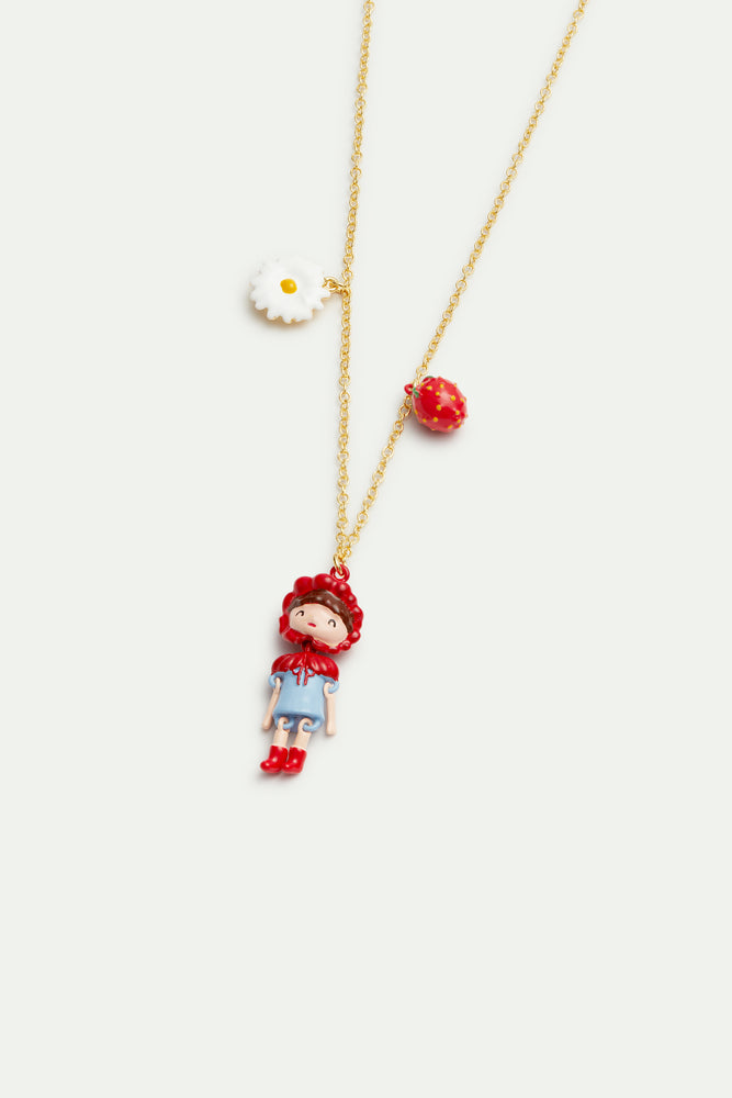 N2 Little Red Riding Hood, Strawberry and Daisy Pendant Necklace