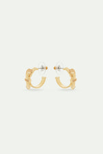 Gold-Plated Brass Belt and Crystal Hoop Earrings