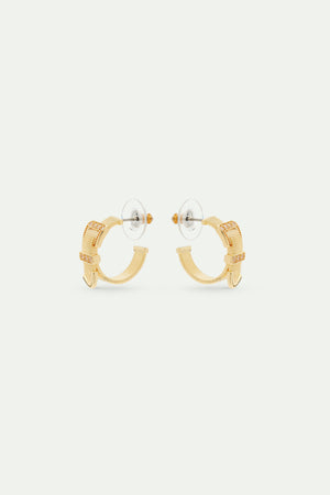 Gold-Plated Brass Belt and Crystal Hoop Earrings