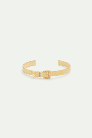 Gold-Plated Brass Knotted Belt Cuff Bracelet