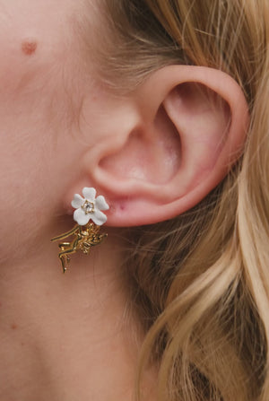 
            
                Load and play video in Gallery viewer, White Jasmine and Fairy Post Earrings
            
        