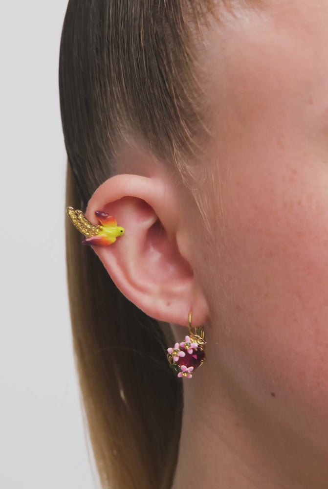 
            
                Load and play video in Gallery viewer, Faceted Bead and Pink Clematis Montana Sleeper Earrings
            
        