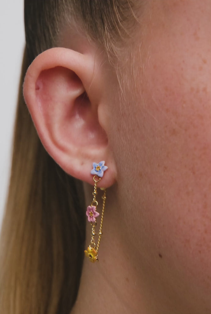 
            
                Load and play video in Gallery viewer, Dangle Post Earrings with 3 Colorful Jasmine Flowers
            
        