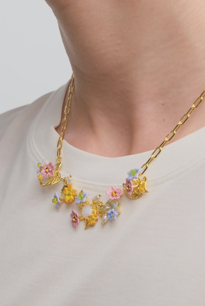 
            
                Load and play video in Gallery viewer, Colorful Jasmine Flower, Faceted Stone and Glass Pearl Bead Statement Necklace
            
        