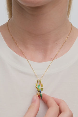 
            
                Load and play video in Gallery viewer, Peacock and Faceted Glass Pear Pendant Necklace
            
        