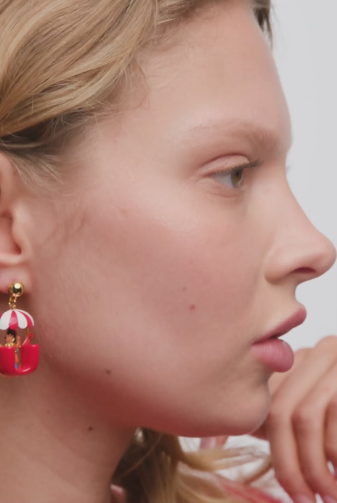 
            
                Load and play video in Gallery viewer, N2 Little Girl and Dachshund on a Ferris Wheel Post Earrings
            
        