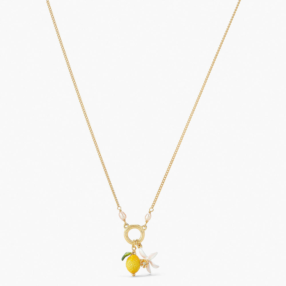 Lemon and Lemon Blossom Pendant Necklace