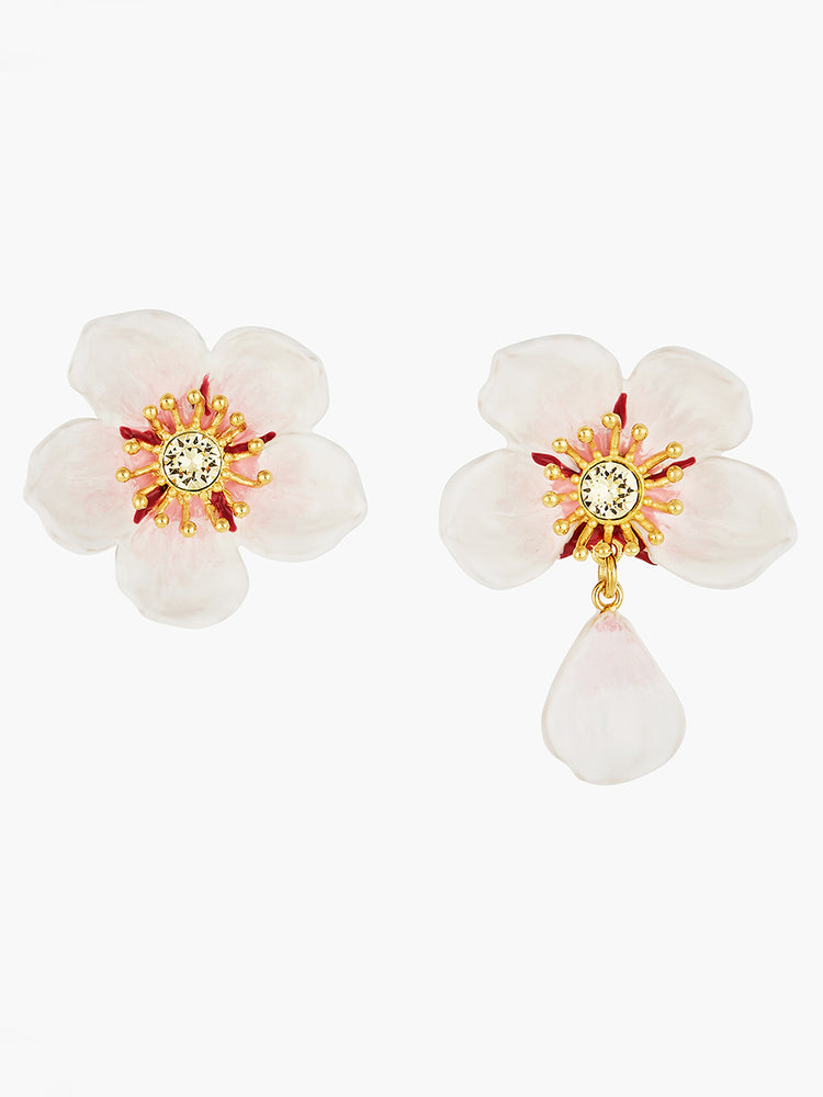 White Cherry Blossom Post Earrings